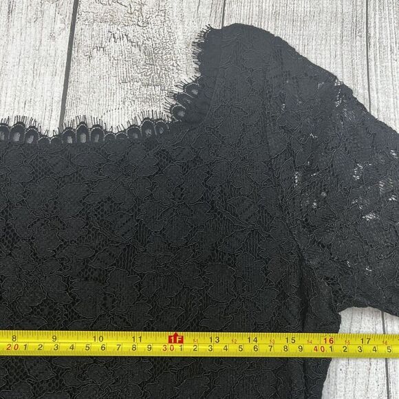 Diane Von Furstenberg DVF Black *Zarita* Lace 3/4‎ Sleeve Cocktail Dress Sz 8 - Picture 6 of 8